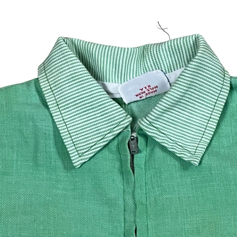Vintage Wonderalls Baby Romper Green Embroidered One Piece USA Made 12-18M - Picture 4 of 12